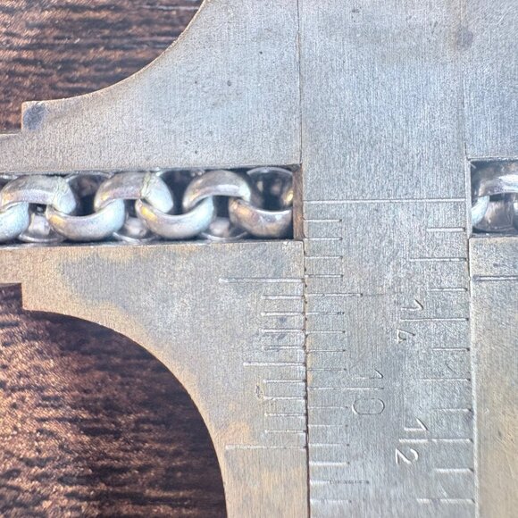 VTG Sterling Silver 925 Round Link Chain Necklace Lobster Clasp Size 24" Length - Picture 9 of 10